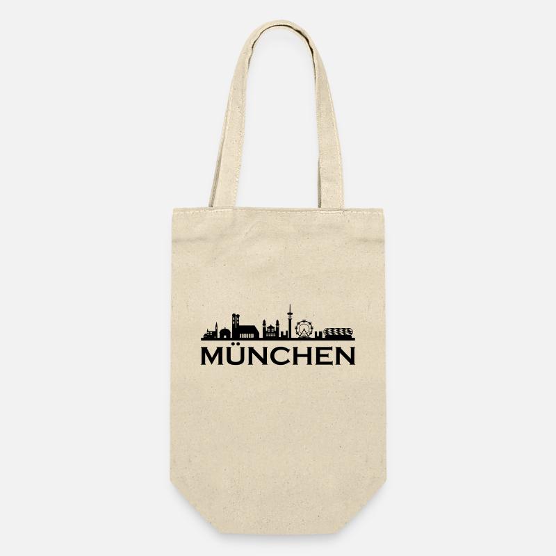 München Skyline - Geschenkbeutel für Flaschen - Natur