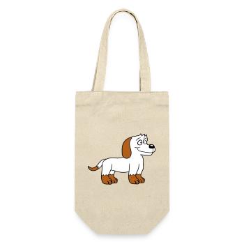Dog Stands Cute Little Happy Puppy Pet - Gift Bag for Bottles - nature - Front