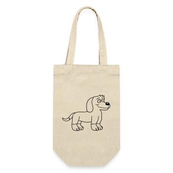 Hund Steht Süß Kleiner Glücklicher Welpe Haustier - Geschenkbeutel für Flaschen - Natur - Vorne