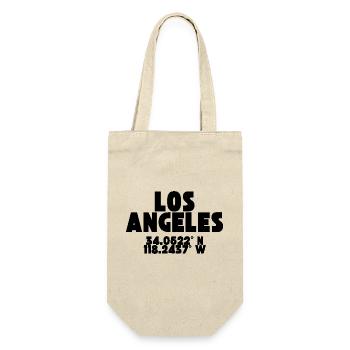 Los Angeles - Design with Coordinates - Gift Bag for Bottles - nature - Front