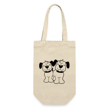 2 dogs team stand two friends crew happy - Gift Bag for Bottles - nature - Front