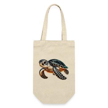 Green turtle large - Gift Bag for Bottles - nature - Front