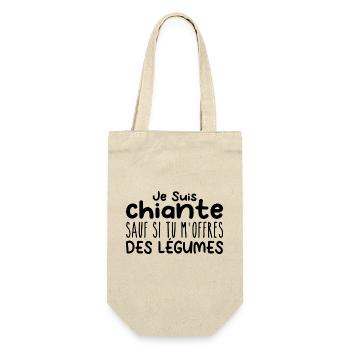 Woman who adores: Vegetables. Funny Design Humor - Gift Bag for Bottles - nature - Front