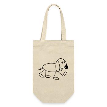 Chien bonhomme marche mignon promenades bande dessinée - Sac à bouteille - nature - Devant