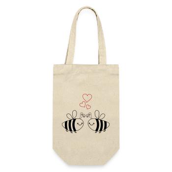 bienen liebe - Geschenkbeutel für Flaschen - Natur - Vorne