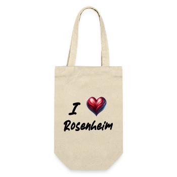 i love Rosenheim - Geschenkbeutel für Flaschen - Natur - Vorne