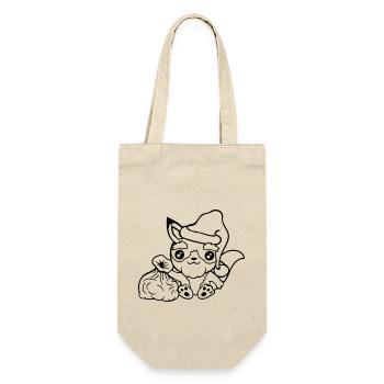 Fuchs Rotfuchs Weihnachtsmann Weihnachten Geschenk - Geschenkbeutel für Flaschen - Natur - Vorne