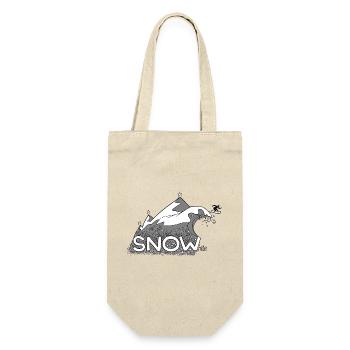Schnee Berg - Geschenkbeutel für Flaschen - Natur - Vorne