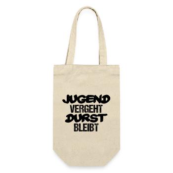 Jugend vergeht Durst bleibt - Geschenkbeutel für Flaschen - Natur - Vorne