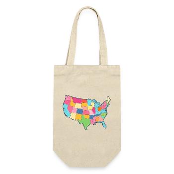 USA Map America States Map Geography Geography - Gift Bag for Bottles - nature - Front