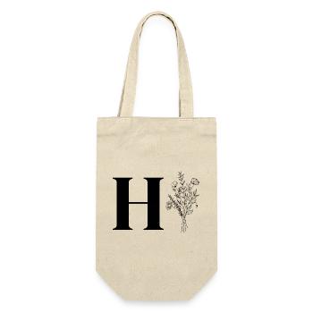 Lette h fleurs minimalistes - Sac à bouteille - nature - Devant