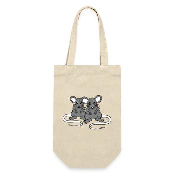 Two Nasty Mice Angry Frustrated Sour Aggressive - Gift Bag for Bottles - nature - Front