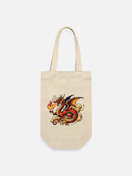 china drache - Geschenkbeutel für Flaschen - Natur