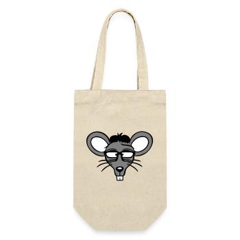 souris nerd geek hornglasses intelligent intelligent freak - Sac à bouteille - nature - Devant