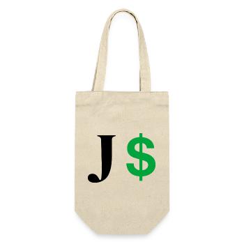 Letter j dollar - Gift Bag for Bottles - nature - Front