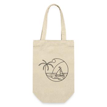 Segelboot Segeltörn Segelcrew Segeln Meer Sonne - Geschenkbeutel für Flaschen - Natur - Vorne