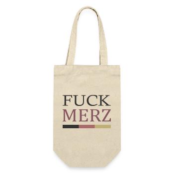 fuck merz - Geschenkbeutel für Flaschen - Natur - Vorne