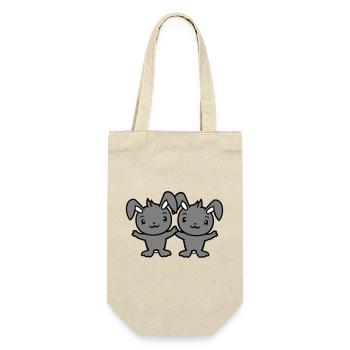 2 Bunnies Friends Team Crew Couple Two Lucky - Gift Bag for Bottles - nature - Front
