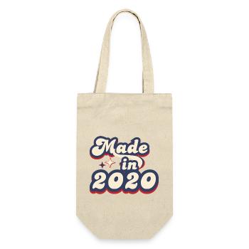 Made in 2020 retro - Gift Bag for Bottles - nature - Front