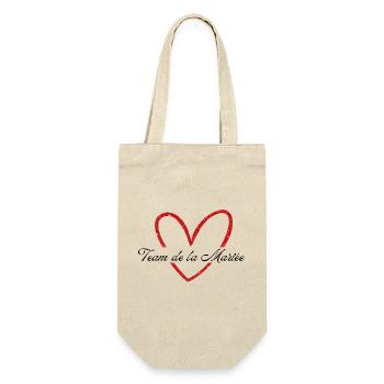 Red Heart Glitter Bride Team - Gift Bag for Bottles - nature - Front