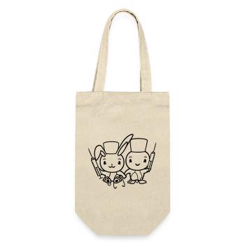 Bunny Bird Chick Doctor Syringe Team 2 Friends Crew - Gift Bag for Bottles - nature - Front