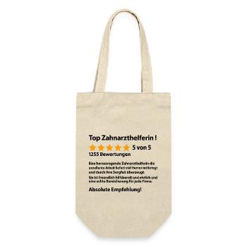 Zahnarzthelferin Abschiedsgeschenk Sprüche Lustige - Geschenkbeutel für Flaschen - Natur - Vorne