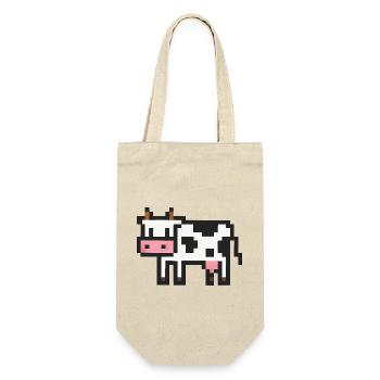 Kuh Pixel - Gift Bag for Bottles - nature - Front