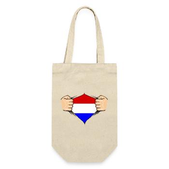 Holland Flagge Design - Geschenkbeutel für Flaschen - Natur - Vorne