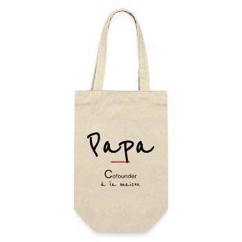 Papa - Geschenkbeutel für Flaschen - Natur - Vorne
