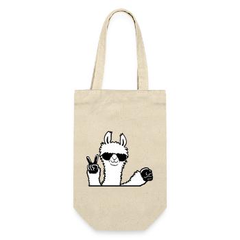 Lama Sonnenbrille Peace Fist Pump Team Begrüßung - Geschenkbeutel für Flaschen - Natur - Vorne