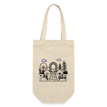 Garten Gärtnerei Logo - Geschenkbeutel für Flaschen - Natur - Vorne