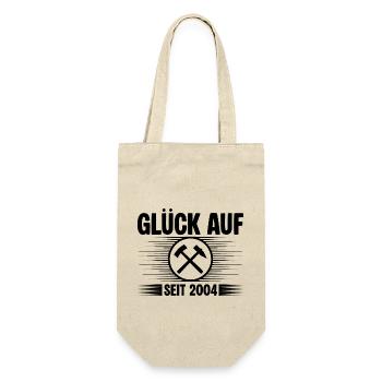 Glueck auf seit 2004 - Geschenkbeutel für Flaschen - Natur - Vorne