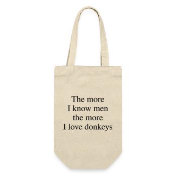 The More I Love Donkeys - Geschenkbeutel für Flaschen - Natur - Vorne