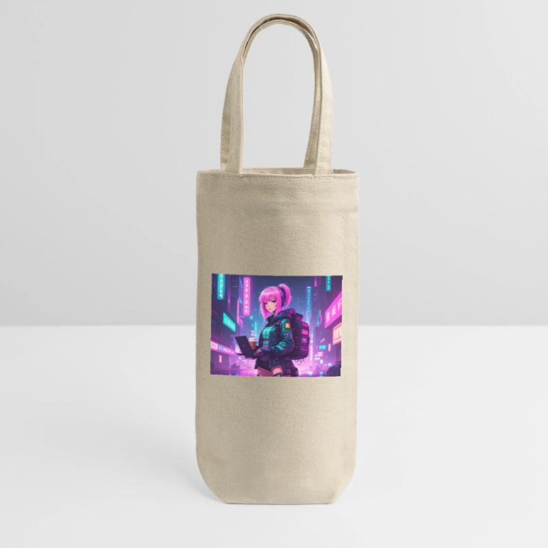 Neon Hacker Girl – Prêt à coder et à conquérir Sac à bouteille