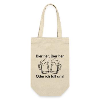 Bienen hier, Bienen hier - oder ich fall um! - Geschenkbeutel für Flaschen - Natur - Vorne
