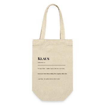 Klaus - Geschenkbeutel für Flaschen - Natur - Vorne