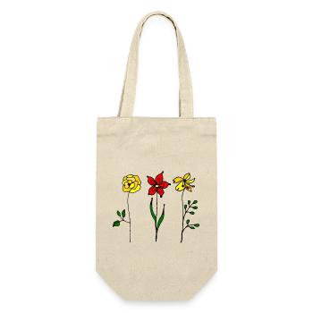 Blumen - Geschenkbeutel für Flaschen - Natur - Vorne