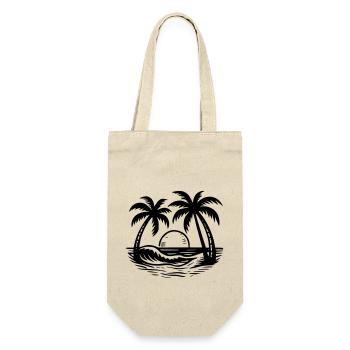 Palme am Strand - Geschenkbeutel für Flaschen - Natur - Vorne