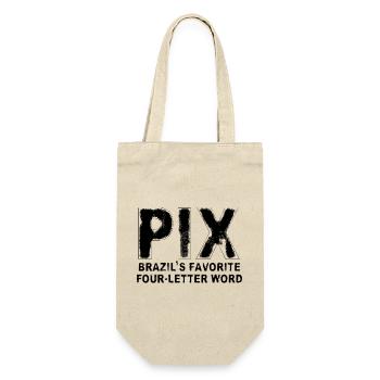 PIX - Wort mit vier Buchstaben - Geschenkbeutel für Flaschen - Natur - Vorne