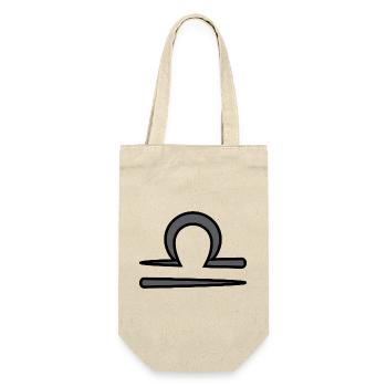 Libra Zodiac Sign Symbol Black & Gray - Gift Bag for Bottles - nature - Front