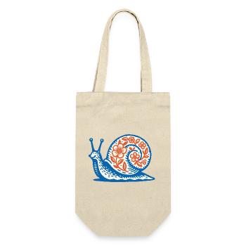 Retro Blue and Red Snail - Gift Bag for Bottles - nature - Front
