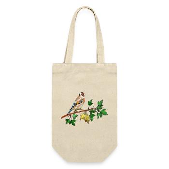 Bunter Vogel - Geschenkbeutel für Flaschen - Natur - Vorne