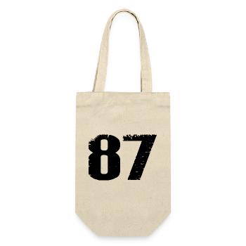 87 Zahl Trikot - Geschenkbeutel für Flaschen - Natur - Vorne