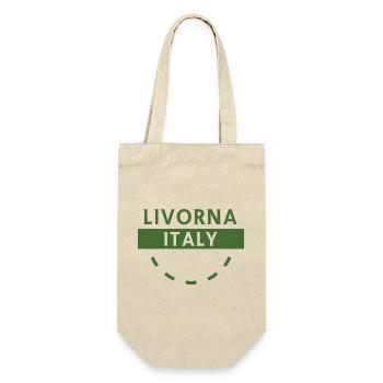 Livourne, Italie, Logo vert - Sac à bouteille - nature - Devant
