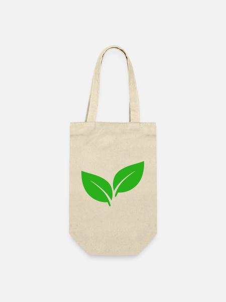 Grüne Blätter Illustration - Geschenkbeutel für Flaschen - Natur