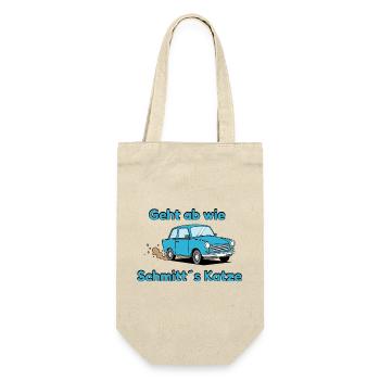 Geht ab wie Schmitts Katze DDR-Auto - Geschenkbeutel für Flaschen - Natur - Vorne