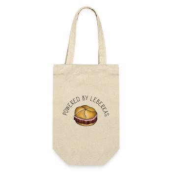 Powered by Leberkas – Leberkäse Spruch - Gift Bag for Bottles - nature - Front