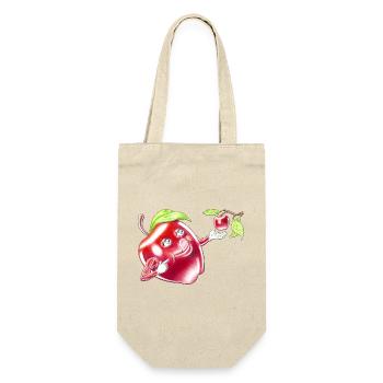 Funny Eat A Red Apple Fruit Cartoon Character - Gift Bag for Bottles - nature - Front