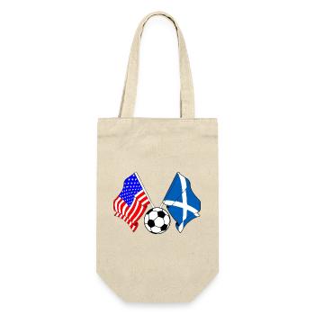 Fußball Schottland gegen USA - Geschenkbeutel für Flaschen - Natur - Vorne