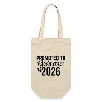 Promoted to Godmother 2026 – Patentante Design - Gift Bag for Bottles - nature - Front